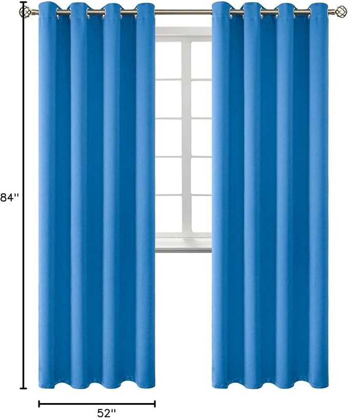 BGment Room Darkening Curtains 84 Inches Long - Grommet Thermal Insulated Drapes Window Treatment Curtains for Bedroom, 2 Panels, 52 x 84 Inch, Classic Blue