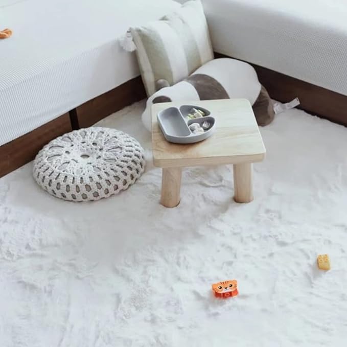 Ghouse Soft Faux Sheepskin Fur Rug 2x4 White Fluffy Bedside Rugs Plush Rug Shag Nursery Carpet Area Rugs for Living Room Bedroom Playing Room Decor
