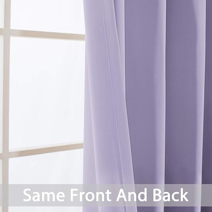 Yakamok Extra Wide Blackout Curtain for Sliding Glass Door, Grommet Thermal Insulated Room Divider Curtain 100W x 84L inch, Room Darkening Patio Curtain,8.3ft Wide x 7ft Tall, 1 Panel,Lilac