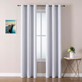 ChrisDowa Blackout Curtains 72 inches Long for Bedroom - 2 Panels Set Grommet Thermal Insulated Room Darkening Curtains for Living Room (Greyish White, 42 x 72 Inch)
