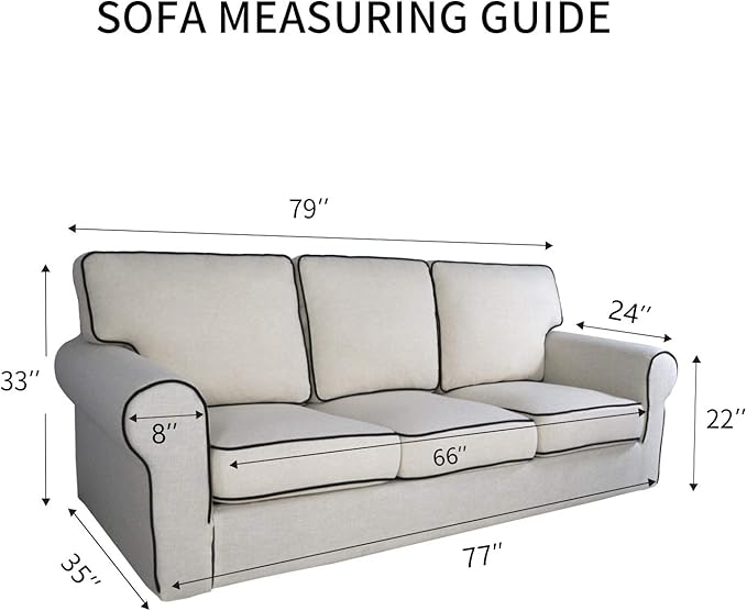 PureFit Super Stretch Sofa Slipcover – Spandex Non Slip Soft Couch Sofa Cover, Washable Furniture Protector with Non Skid Foam and Elastic Bottom for Kids, Pets （Sofa, White）
