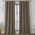 Simplebrand Ava Blackout Curtains for Patio 108 Inches Long 2 Panels Set, Solid Thermal Insulated Room Darkening Rod Pocket Window Treatment Curtains Blackout Drapes, W50 x L108 Inch, Latte