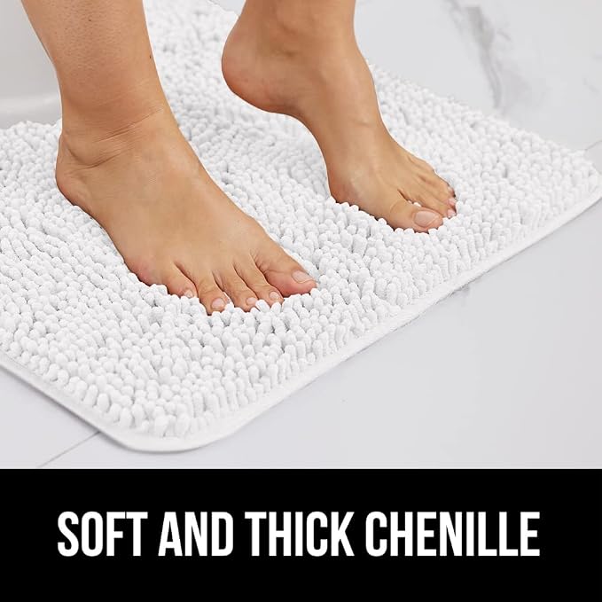 GORILLA GRIP Bath Rug Mat 44x26, Thick Soft Absorbent Chenille, Quick Dry - Image 4