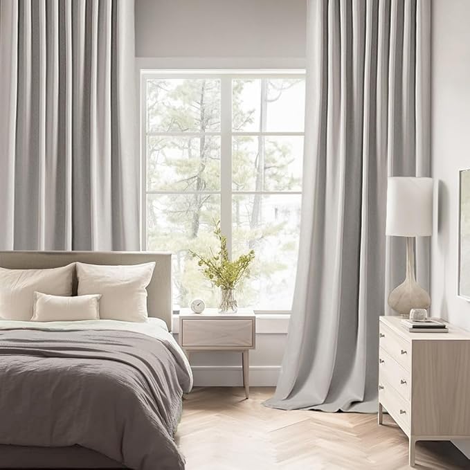 MIULEE Stone Back Tab Blackout Curtains 120 Inch Long 2 Panels Set for Bedroom, Rod Pocket/Pinch Pleated Extra Long Thermal Insulated Living Room Darkening Light Blocking 10FT Drapes