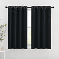 NICETOWN Blackout Curtains for Windows 54 inch Length - Solid Thermal Insulated Grommet Light Reducing Panels Window Treatment for Living Room (Black, 2 Panels = 92" Wide)