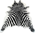 Zebra Print Rug Faux Animal Cowhide Skin Area Rug Leather Carpet Mat Large Size for Home Office Livingroom 5.2'x3.9'
