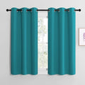 NICETOWN Room Darkening Curtains 48 inch Length 2 Panels, Thermal Insulated Grommet Blackout Curtains for Modern Casual Elegant Bedroom Kids Room Theme Decoration (Peacock Teal, 2 Pieces, W42)