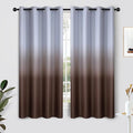 SimpleHome Ombre Curtains 52 x 63 Inch for Bedroom 2 Panels, Gradient Grey White to Brown Light Blocking Thermal Insulated Grommet Room Darkening Window Curtain/Drapes for Living Room