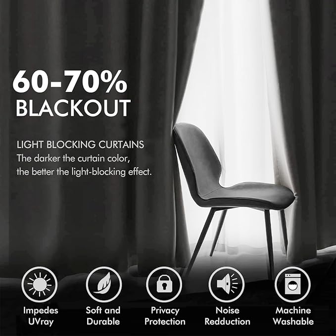 MIULEE Velvet Curtains Pure White Elegant Grommet Curtains Thermal Insulated Soundproof Room Darkening Curtains/Drapes for Classical Living Room Bedroom Decor 52 x 84 Inch Set of 2