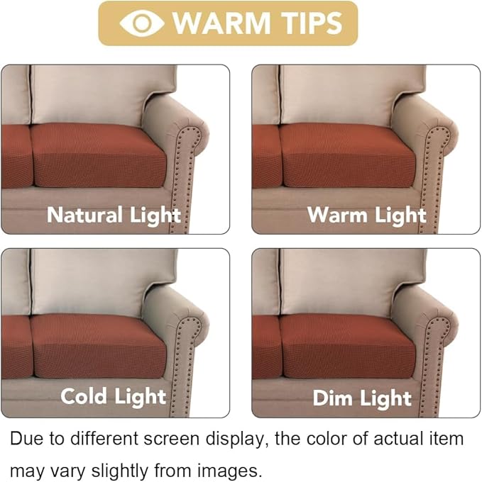 H.VERSAILTEX High Stretch Couch Cushion Covers,Chair Sofa Seat Slipcovers Couch Cushion Cover Stretch Furniture Protector for Kids, Pets(2 Packs Cushion Loveseat Covers, Rust)