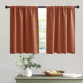 RYB HOME Short Burnt Orange Blackout Curtains for Small Bedroom Window, Insulating UV Blocking Drapes for Kitchen Cafe Basement, Privacy Tiers for Bathroom Window, Width 42 by Length 36, Set of 2