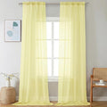 Chyhomenyc Sheer Curtains 108 Inch Length 2 Panels Set - Extra Long Light Filtering Solid Voile Window Drapes for Living Room Bedroom, 42Wx108L, 9FT Length, Light Yellow