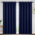 Yakamok Blackout Curtains Room Darkening Thermal Insulated Window Panels,Solid Grommet Top Drapes for Bedroom/Living Room(70Wx84L, Navy Blue, 2 Panels)