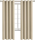 BGment Room Darkening Curtains 72 Inches Long - Grommet Thermal Insulated Drapes Window Treatment Curtains for Bedroom, 2 Panels, 52 x 72 Inch, Beige