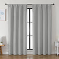Simplebrand Ava Silver Grey Blackout Curtains for Bedroom 84 Inch Length 2 Panels Set, Solid Thermal Insulated Privacy Living Room Window Treatment Curtains Blackout Drapes, W50 x L84 Inch