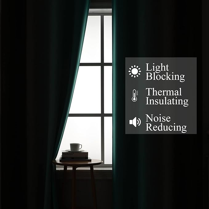 Estelar Textiler Brown and Teal Ombre Blackout Curtains 63 Inches Long for Kids Room, Thermal Insulated Gradient Full Light Blocking Grommet Blackout Drapes for Bedroom, 52Wx63L, 2 Panels