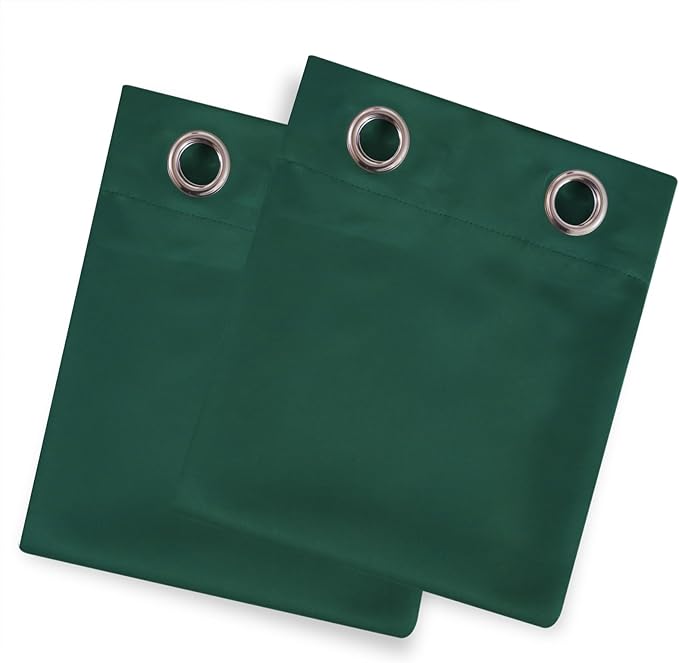 LEMOMO Blackout Curtains 52 x 90 Inch Long Dark Green Curtains Set of 2 Panels Room Darkening Curtains for Bedroom and Living Room