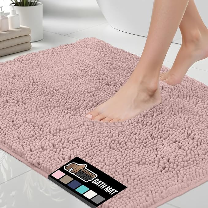 GORILLA GRIP Bath Rug Mat 30x20, Soft Absorbent Chenille, Quick Dry Microfiber by GorillaGrip