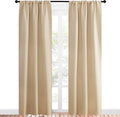 NICETOWN Blackout Room Darkening Curtains - Home Decoration Light & Noise Reducing Thermal Insulated Window Draperies with Rod Pocket Top (Biscotti Beige, 2 Panels, 34 inches Wide x 84 inches Long)