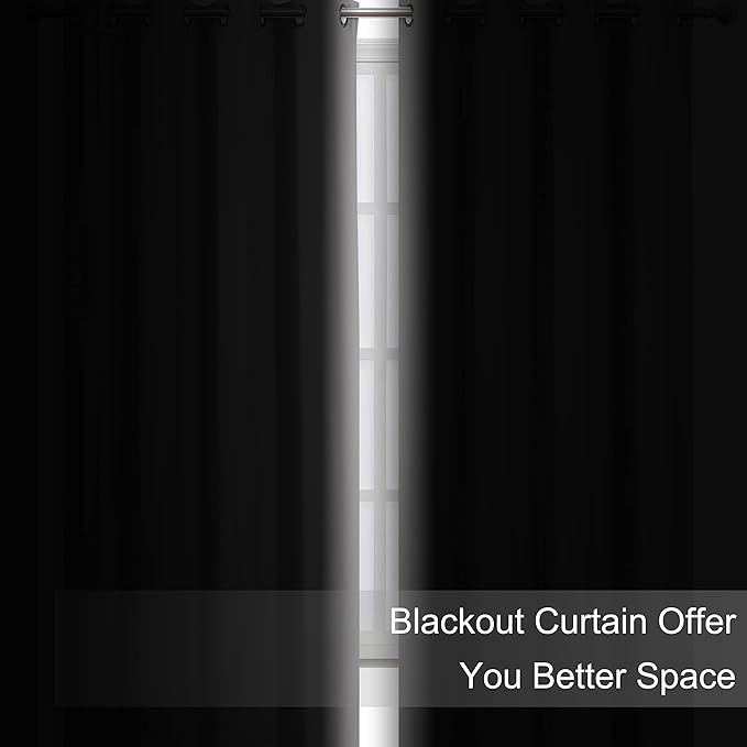 LEMOMO Blackout Curtains 52 x 108 inch/Light Grey Curtains Set of 2 Panels/Thermal Insulated Room Darkening Bedroom Curtains
