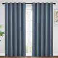 Yakamok Blackout Curtains Room Darkening Thermal Insulated Window Panels,Solid Grommet Top Drapes for Bedroom/Living Room(62Wx96L, Stone Blue, 2 Panels)