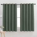 NICETOWN Thermal Insulated Dark Mallard Blackout Curtains for Bedroom, Window Treatment Solid Grommet Room Darkening Drape Panels for Bedroom (Set of 2, 70 by 63 inches Long)