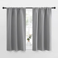 NICETOWN Short Room Darkening Curtains for Kitchen - Home Decoration Thermal Insulated Rod Pocket Blackout Blinds & Drapes for Small Windows (Silver Grey, 2 Panels, W34 x L45 -Inch)