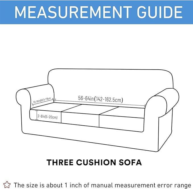 hyha Waterproof Couch Cushion Covers for Pets, Non Slip Sofa Seat Cover for Dogs Washable, Soft Thick Stretch Jacquard Fabric, Sofa Slipcovers with Elastic Bottom (1 Piece for Large, Chocolate)