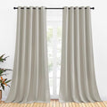 NICETOWN Bedroom Curtains Blackout Drapery Panels, 2 Panels, 70 x 108 inches, Natural, Three Pass Microfiber Thermal Insulated Solid Ring Top Blackout Window Curtains/Drapes