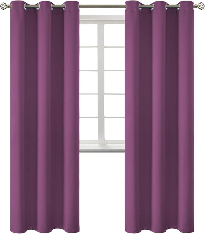 BGment Room Darkening Curtains 84 Inches Long - Grommet Thermal Insulated Drapes Window Treatment Curtains for Bedroom, 2 Panels, 42 x 84 Inch, Eggplant Purple