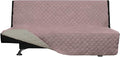 Easy-Going Futon Sofa Slipcover Reversible Sofa Cover Armless Cover Furniture Protector Couch Cover Water Resistant Pets, Kids, Children, Dog, Cat Pink/Beige