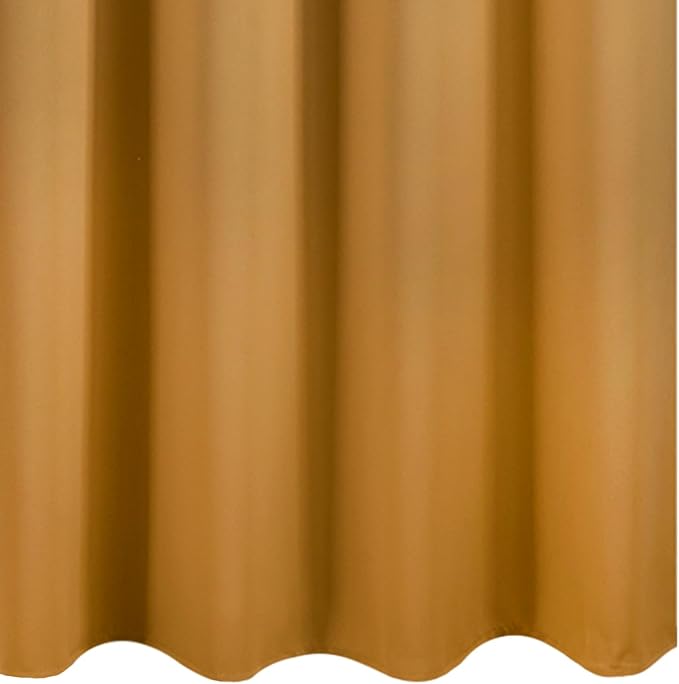 LEMOMO Mustard Yellow Blackout Curtains 52 x 63 Inch Length/Set of 2 Curtain Panels/Thermal Insulated Room Darkening Curtains for Bedroom and Living Room