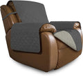 Easy-Going Oversized Recliner Cover Reversible Couch Cover Sofa Cover for Living Room Water Resistant Furniture Protector with Elastic Straps for Pets Dog (Oversized Recliner, Dark Gray/Beige)