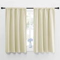 NICETOWN Blackout Curtains for Bedroom, Home Decorations Thermal Insulated Solid Rod Pocket Blackout Drapes for Cafe (Beige, One Pair, 42 x 48-inch)