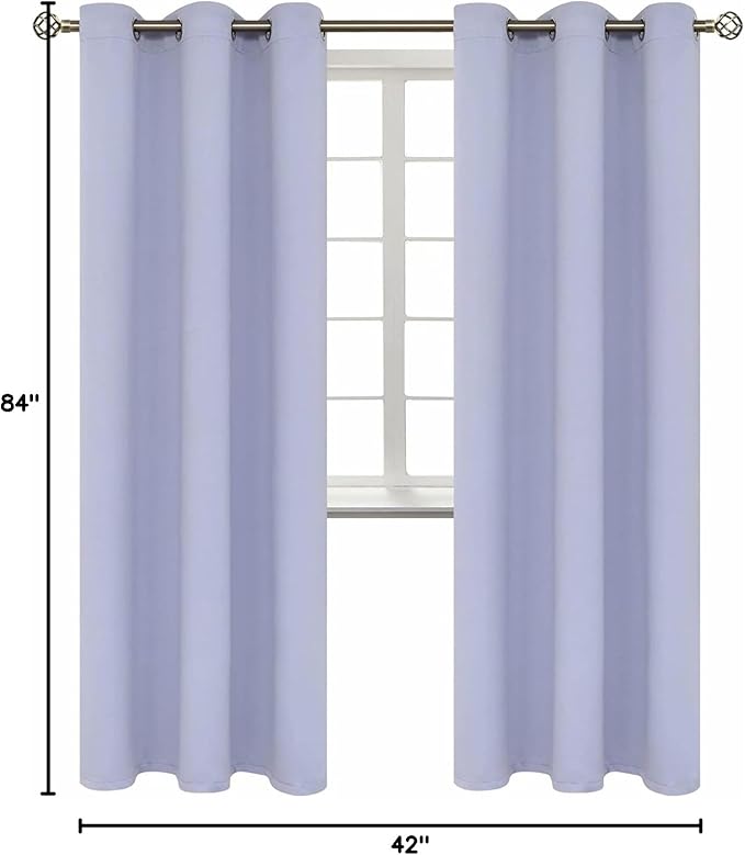 BGment Room Darkening Curtains 84 Inches Long - Grommet Thermal Insulated Drapes Window Treatment Curtains for Bedroom, 2 Panels, 42 x 84 Inch, Lavander