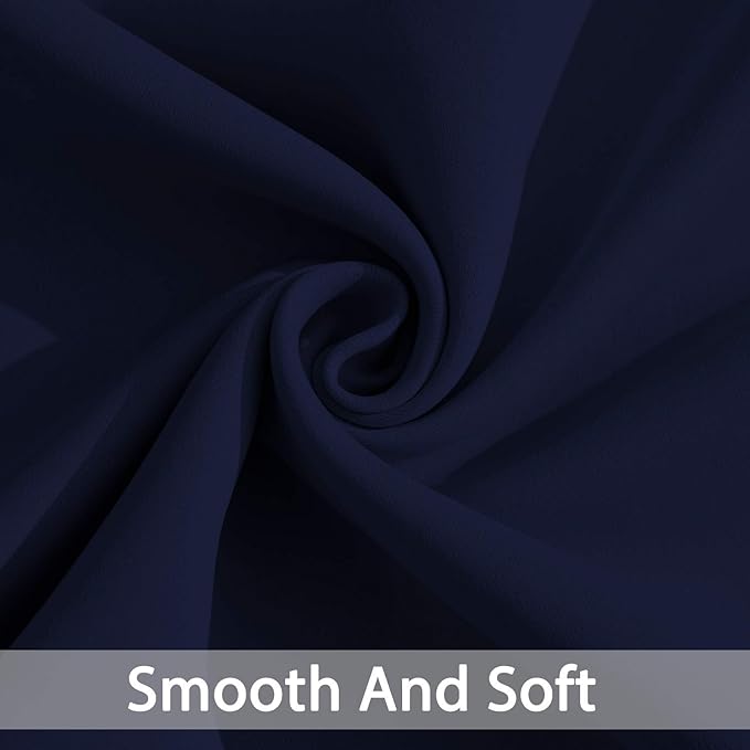 Yakamok 84 Inch Long Light Blocking Navy Blue Blackout Curtains, Room Darkening Thermal Insulated Blackout Drapes with Grommet for Bedroom (52x84Inch, 2 Panels)