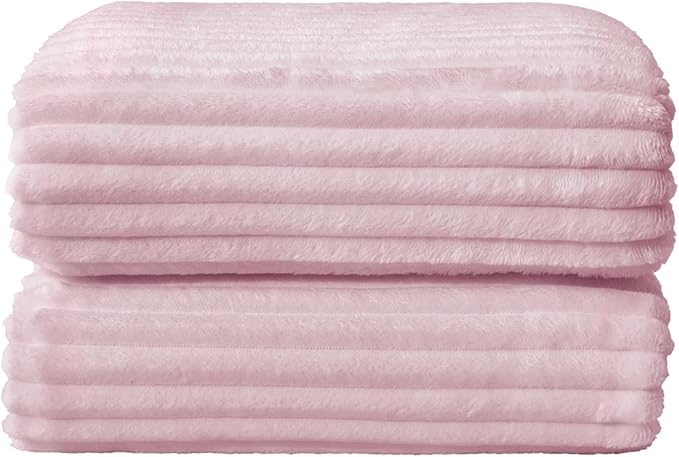 BEDELITE Fleece Blanket Twin Size – 3D Ribbed Jacquard Soft and Warm Decorative Fuzzy Blankets – Cozy, Fluffy, Plush Lightweight Throw Blankets for Couch, Bed, Sofa(Cherry Blossom, 60x80 inches)