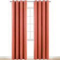 Yakamok Blackout Curtains 84 Inches Long Coral Room Darkening Thermal Insulated Solid Grommet Top Window Treatment Drapes Curtain for Bedroom Living Room 52x84 inch, Coral Orange, 2 Panels