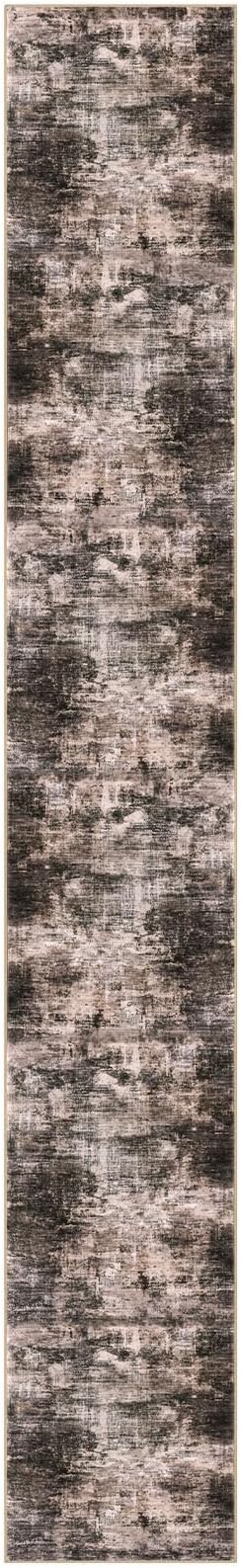 IOHOUZE Abstract Runner Rug 3x20 Ft Extra Long Washable Runners for Hallways, Non Slip Kitchen Runner Printed Faux Wool Entryway Runner Indoor, Modern Abstract Floor Carpet for Hall Stair, Brown/Rust