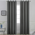 Yakamok Blackout Curtains Room Darkening Thermal Insulated Window Panels,Solid Grommet Top Drapes for Bedroom/Living Room(52Wx90L, Dark Grey, 2 Panels)