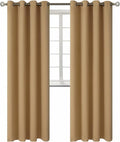 BGment Blackout Curtains for Bedroom - Grommet Thermal Insulated Room Darkening Curtains for Living Room, Set of 2 Panels (52 x 95 Inch, Khaki)