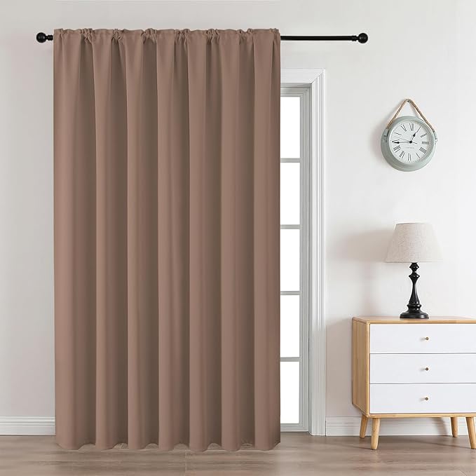 CUCRAF Khaki Blackout Curtains Customize, Rod Pocket Room Darkening Curtain for Bedroom Living Room, Thermal Insulated Window Drapes 1 Panel (Custom Size, Color)