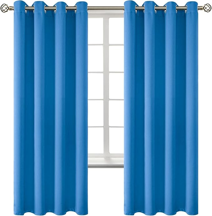 BGment Room Darkening Curtains 72 Inches Long - Grommet Thermal Insulated Drapes Window Treatment Curtains for Bedroom, 2 Panels, 52 x 72 Inch, Classic Blue