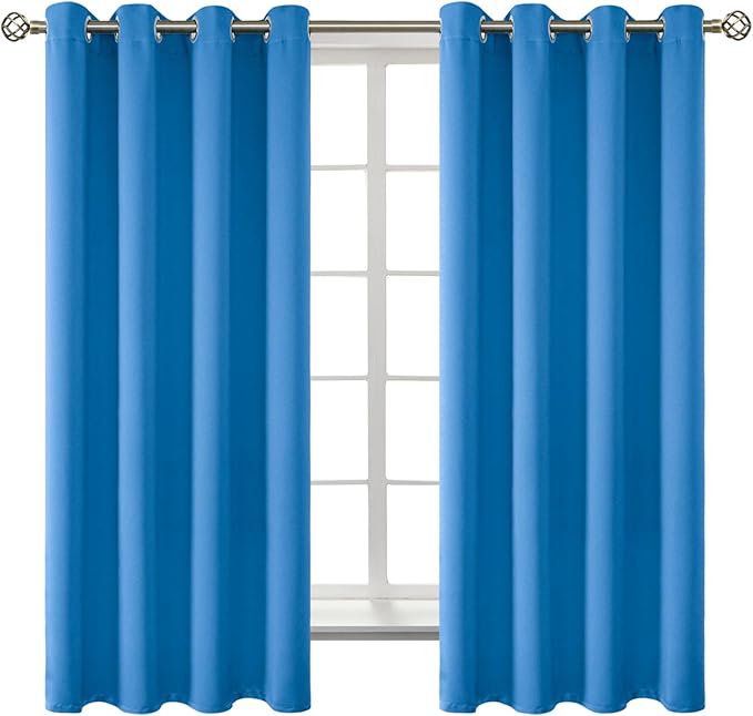 BGment Room Darkening Curtains 63 Inches Long - Grommet Thermal Insulated Drapes Window Treatment Curtains for Bedroom, 2 Panels, 52 x 63 Inch, Classic Blue
