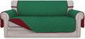 Easy-Going Sofa Slipcover Reversible Loveseat Sofa Cover Couch Cover for 2 Cushion Couch Furniture Protector with Elastic Straps for Pets Kids Dog Cat (Oversized Loveseat, Green/Christmas Red)
