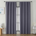 Simplebrand Ava Greyish Purple Blackout Curtains for Bedroom 90 Inches Long 2 Panels Set, Solid Privacy Energy Saving Living Room Window Treatment Curtains Blackout Drapes, W50 x L90 Inch