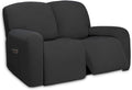 PureFit Super Stretch Loveseat Recliner Sofa Couch Cover with Pocket – 2 Seats Non Slip Soft Sofa Slipcover, Washable Reclining Furniture Protector for Kid,Pets (Recliner Loveseat, Dark Gray)