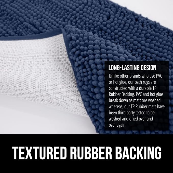 GORILLA GRIP Bath Rug Mat 44x26, Soft Absorbent Chenille, Quick Dry Microfiber - Image 5