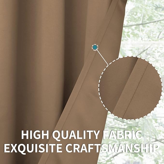 BGment Blackout Curtains for Bedroom - Grommet Thermal Insulated Room Darkening Curtains for Living Room, Set of 2 Panels (52 x 95 Inch, Taupe)