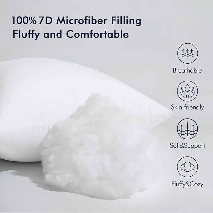 MIULEE Throw Pillow Insert Premium Pillow Stuffer Sham Square for Decorative Cushion Bed Couch Sofa 12x12 Inch